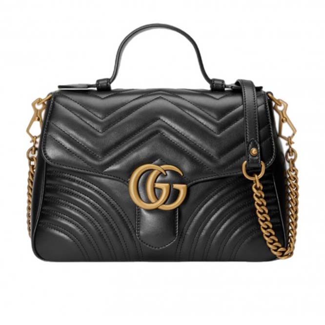 GUCCI MARMONT SMALL TOP HANDLE BAG 498110  (27*19*10.5cm)